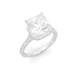 Starlight Halo Moissanite Engagement Ring (14k Solid Gold)