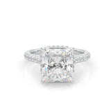 Starlight Halo Moissanite Engagement Ring (14k Solid Gold)