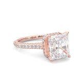 Starlight Halo Moissanite Engagement Ring Rose Gold