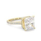 Starlight Halo Moissanite Engagement Ring Yellow Gold