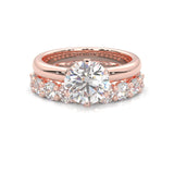 The Classic Moissanite Wedding Set II (14k Solid Rose Gold)