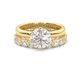 The Classic Moissanite Wedding Set II (14k Solid Yellow Gold)