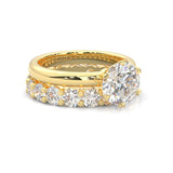 The Classic Moissanite Wedding Set II (14k Solid Yellow Gold)