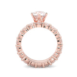 The Classic Moissanite Wedding Set II (14k Solid Rose Gold)