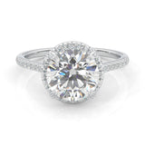 The Luminous Halo Moissanite Engagement Ring (14k Solid Gold)