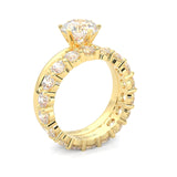 The Classic Moissanite Wedding Set II (14k Solid Yellow Gold)