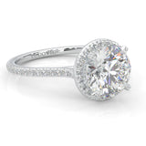 The Luminous Halo Moissanite Engagement Ring (14k Solid Gold)