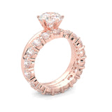 The Classic Moissanite Wedding Set II (14k Solid Rose Gold)