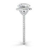 The Luminous Halo Moissanite Engagement Ring (14k Solid Gold)