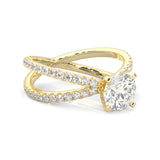 Galaxy Stars Moissanite Engagement Ring ( Yellow Gold 14k )