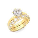 The Classic Moissanite Wedding Set II (14k Solid Yellow Gold)