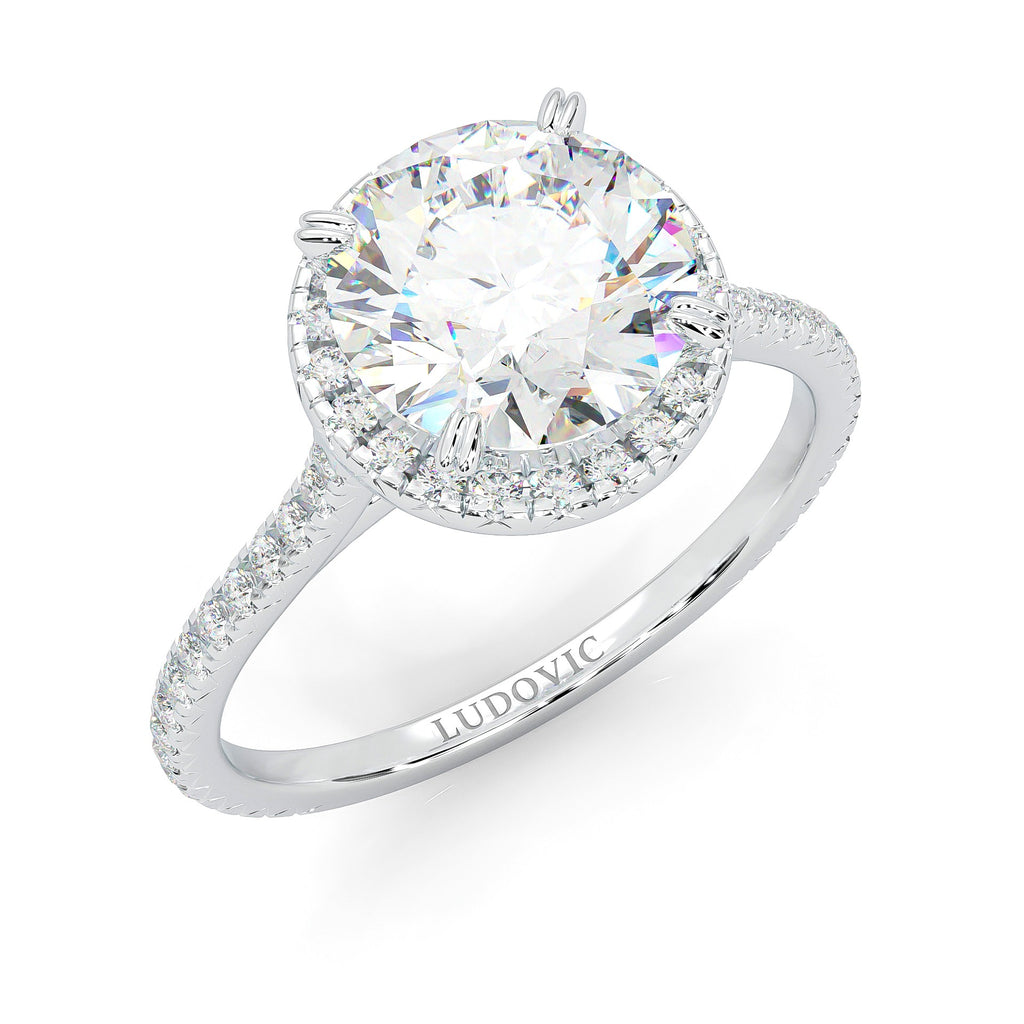 The Luminous Halo Moissanite Engagement Ring (White Gold 14k)