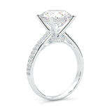 Lunaria Moissanite Engagement Ring (Platinum-Plated Silver)