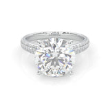 Lunaria Moissanite Engagement Ring (Platinum-Plated Silver)