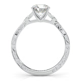 The Vintage Lunar Moissanite Engagement Ring (14k Solid Gold)