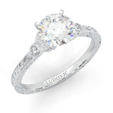 The Vintage Lunar Moissanite Engagement Ring  ( Complex Designs Small Stons )