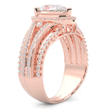 Pear-Shaped Vintage-style Moissanite Engagement Ring ( Rose Gold 14k)