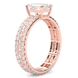 The Royal Emerald Cut Engagement Ring ( Rose Gold 14k)