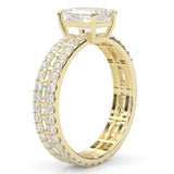 The Royal Emerald Cut Engagement Ring  ( Yellow Gold 14k)