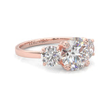 Classic Three-Stone Moissanite Engagement Ring Rose Gold