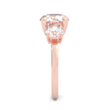 Classic Three-Stone Moissanite Engagement Ring Rose Gold