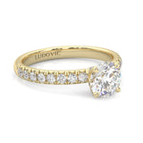 The Precious Vow Pin Moissanite Engagement Ring ( Yellow Gold )