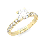 The Precious Vow Pin Moissanite Engagement Ring ( Yellow Gold 14K )