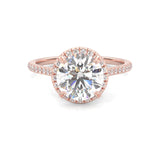 The Luminous Halo Moissanite Engagement Ring ( Rose Gold )