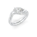 Serene Twist Moissanite Wedding Set (Platinum-Plated Silver)