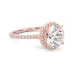 The Luminous Halo Moissanite Engagement Ring ( Rose Gold )