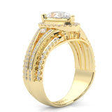 Pear-Shaped Vintage-style Moissanite Engagement Ring ( Yellow Gold 14k)