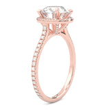 The Luminous Halo Moissanite Engagement Ring ( Rose Gold )