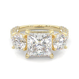 Supernova III - Ludovic Moissanite Ring (10-Carat Main Stone) (Yellow 14k Solid Gold)