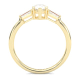 Solitaire Ring Pear Brilliant 3-Stone ( Yellow Gold 14K )