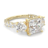 Supernova III - Ludovic Moissanite Ring (10-Carat Main Stone) (Yellow 14k Solid Gold)