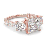 Supernova III - Ludovic Moissanite Ring (10-Carat Main Stone) (Rose 14k Solid Gold)
