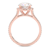 The Luminous Halo Moissanite Engagement Ring ( Rose Gold )