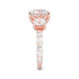 Supernova III - Ludovic Moissanite Ring (10-Carat Main Stone) (Rose 14k Solid Gold)