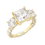 Supernova III - Ludovic Moissanite Ring (10-Carat Main Stone) (Yellow 14k Solid Gold)