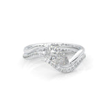 Serene Twist Moissanite Wedding Set (Platinum-Plated Silver)