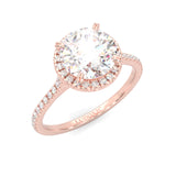 The Luminous Halo Moissanite Engagement Ring ( Rose Gold )