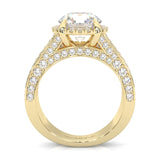 Fourfold Stones Halo Moissanite ( Yellow Gold )