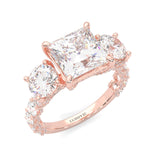 Supernova III - Ludovic Moissanite Ring (10-Carat Main Stone) (Rose 14k Solid Gold)