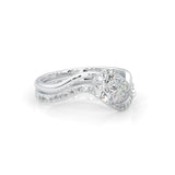 Serene Twist Moissanite Wedding Set (Platinum-Plated Silver)