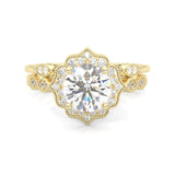 The Antique Halo Moissanite Wedding Set ( Yellow Gold )