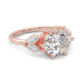 Trinelle Moissanite Engagement Ring ( Rose Gold 14K )