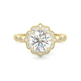 The Antique Halo Moissanite Wedding Set ( Yellow Gold )