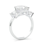 Three-Stone Radiant Cut Moissanite Engagement Ring (14k Solid Gold)