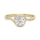 The Onyx Poem Moissanite Engagement Ring ( Yellow Gold 14K )