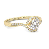 The Onyx Poem Moissanite Engagement Ring ( Yellow Gold 14K )